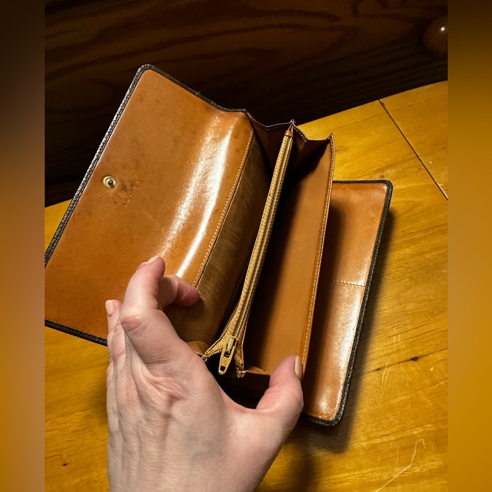Celine Brown Leather Macadam Long Wallet - Picture 4 of 7
